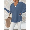 image:imageANRABESS Women Long Sleeve Quarter Zip Pullover Fall SweaterBlue