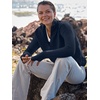 image:imageANRABESS Women Long Sleeve Quarter Zip Pullover Fall SweaterDark Blue