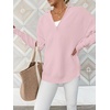 image:imageANRABESS Women Long Sleeve Quarter Zip Pullover Fall SweaterPink