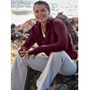 image:imageANRABESS Women Long Sleeve Quarter Zip Pullover Fall SweaterWine Red