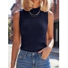 image:imageANRABESS Women Wool Blend Mock Neck Sweaters TankNavy Blue