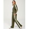 image:imageANRABESS Womens 2 Piece Lounge Set Color Block Tracksuit SweatsuitArmy White