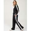 image:imageANRABESS Womens 2 Piece Lounge Set Color Block Tracksuit SweatsuitBlack White