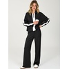 image:imageANRABESS Womens 2 Piece Lounge Set Color Block Tracksuit SweatsuitBlack White