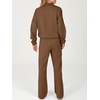 image:imageANRABESS Womens 2 Piece Lounge Set Color Block Tracksuit SweatsuitBrown White