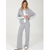 image:imageANRABESS Womens 2 Piece Lounge Set Color Block Tracksuit SweatsuitGrey White