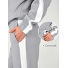 image:imageANRABESS Womens 2 Piece Lounge Set Color Block Tracksuit SweatsuitGrey White