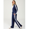 image:imageANRABESS Womens 2 Piece Lounge Set Color Block Tracksuit SweatsuitNavy White