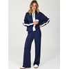 image:imageANRABESS Womens 2 Piece Lounge Set Color Block Tracksuit SweatsuitNavy White