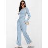 image:imageANRABESS Womens 2 Piece Outfits Fall Fleece Matching Lounge SetsBlue