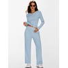 image:imageANRABESS Womens 2 Piece Outfits Fall Fleece Matching Lounge SetsBlue