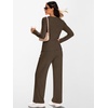 image:imageANRABESS Womens 2 Piece Outfits Fall Fleece Matching Lounge SetsBrown