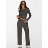image:imageANRABESS Womens 2 Piece Outfits Fall Fleece Matching Lounge SetsDark Grey