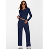 image:imageANRABESS Womens 2 Piece Outfits Fall Fleece Matching Lounge SetsNavy Blue