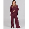image:imageANRABESS Womens 2 Piece Outfits Oversized Knit Sweater SetBurgundy