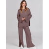 image:imageANRABESS Womens 2 Piece Outfits Oversized Knit Sweater SetCoffee