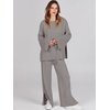 image:imageANRABESS Womens 2 Piece Outfits Oversized Knit Sweater SetDeep Grey
