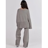 image:imageANRABESS Womens 2 Piece Outfits Oversized Knit Sweater SetDeep Grey