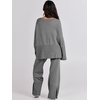 image:imageANRABESS Womens 2 Piece Outfits Oversized Knit Sweater SetGray