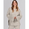 image:imageANRABESS Womens 2 Piece Outfits Oversized Knit Sweater SetGrey Apricot