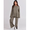 image:imageANRABESS Womens 2 Piece Outfits Oversized Knit Sweater SetKhaki Green