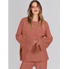 image:imageANRABESS Womens 2 Piece Outfits Oversized Knit Sweater SetRust