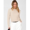 image:imageANRABESS Womens Cable Knit Fall Lightweight Cropped SweatersAlmond