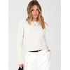 image:imageANRABESS Womens Cable Knit Fall Lightweight Cropped SweatersWhite