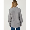 image:imageANRABESS Womens Long Sleeve Button Down Gingham Striped ShirtsBlack Grey White Stripe