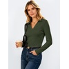 image:imageANRABESS Womens Long Sleeve Fitted Polo Shirts Fall Business Casual TopArmy Green