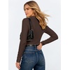 image:imageANRABESS Womens Long Sleeve Fitted Polo Shirts Fall Business Casual TopBrown