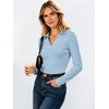 image:imageANRABESS Womens Long Sleeve Fitted Polo Shirts Fall Business Casual TopLight Blue