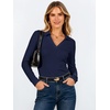 image:imageANRABESS Womens Long Sleeve Fitted Polo Shirts Fall Business Casual TopNavy Blue