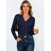 image:imageANRABESS Womens Long Sleeve Fitted Polo Shirts Fall Business Casual TopNavy Blue