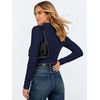 image:imageANRABESS Womens Long Sleeve Fitted Polo Shirts Fall Business Casual TopNavy Blue