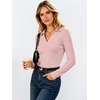 image:imageANRABESS Womens Long Sleeve Fitted Polo Shirts Fall Business Casual TopPink