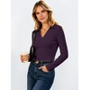 image:imageANRABESS Womens Long Sleeve Fitted Polo Shirts Fall Business Casual TopPurple