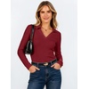 image:imageANRABESS Womens Long Sleeve Fitted Polo Shirts Fall Business Casual TopRed