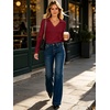 image:imageANRABESS Womens Long Sleeve Fitted Polo Shirts Fall Business Casual TopRed