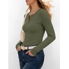 image:imageANRABESS Womens Long Sleeve Shirts Fall Henley TopsArmy Green