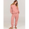 image:imageANRABESS Womens Lounge Set Sweatsuits for Women Fall 2 Piece Jogger PantsDark Pink