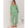 image:imageANRABESS Womens Lounge Set Sweatsuits for Women Fall 2 Piece Jogger PantsMint Green