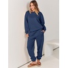 image:imageANRABESS Womens Lounge Set Sweatsuits for Women Fall 2 Piece Jogger PantsNavy Blue