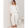 image:imageANRABESS Womens Lounge Set Sweatsuits for Women Fall 2 Piece Jogger PantsWhite