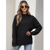 image:imageANRABESS Womens Mock Neck Cable Knit SweatersBlack