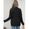 image:imageANRABESS Womens Mock Neck Cable Knit SweatersBlack