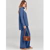 image:imageANRABESS Womens Oversized Turtleneck Sweater SetsBlue
