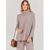 image:imageANRABESS Womens Oversized Turtleneck Sweater SetsCamel