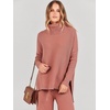image:imageANRABESS Womens Oversized Turtleneck Sweater SetsRust