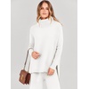 image:imageANRABESS Womens Oversized Turtleneck Sweater SetsWhite
